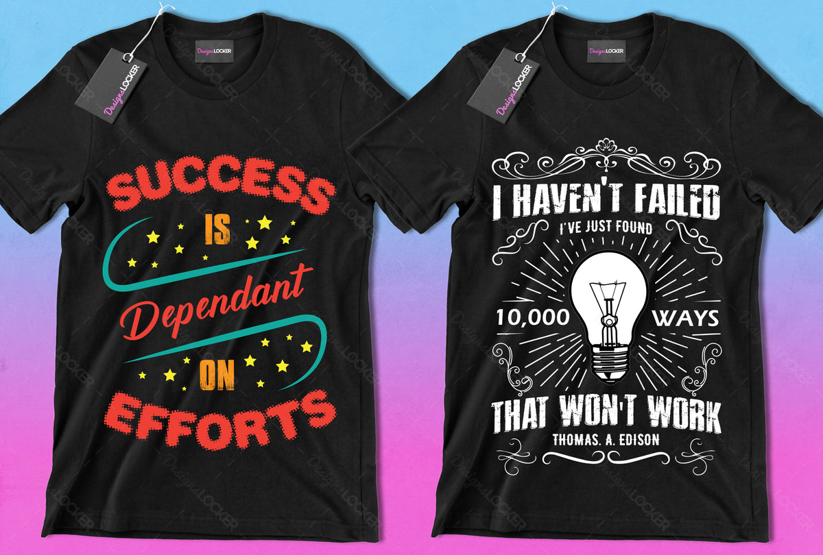 500 Vector T-Shirt Designs Bundle, Editable Texts & Print Ready