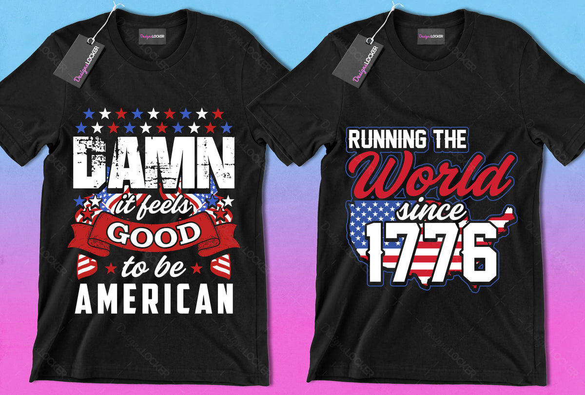 50 Editable American Patriot T-Shirt Designs Bundle – Designs Locker