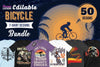 50 Editable Bicycle T-Shirt Designs Bundle - Designs Locker