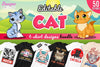50 Editable Cat T-Shirt Designs Bundle - Designs Locker