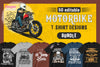 50 Editable Motorbike T-Shirt Designs Bundle