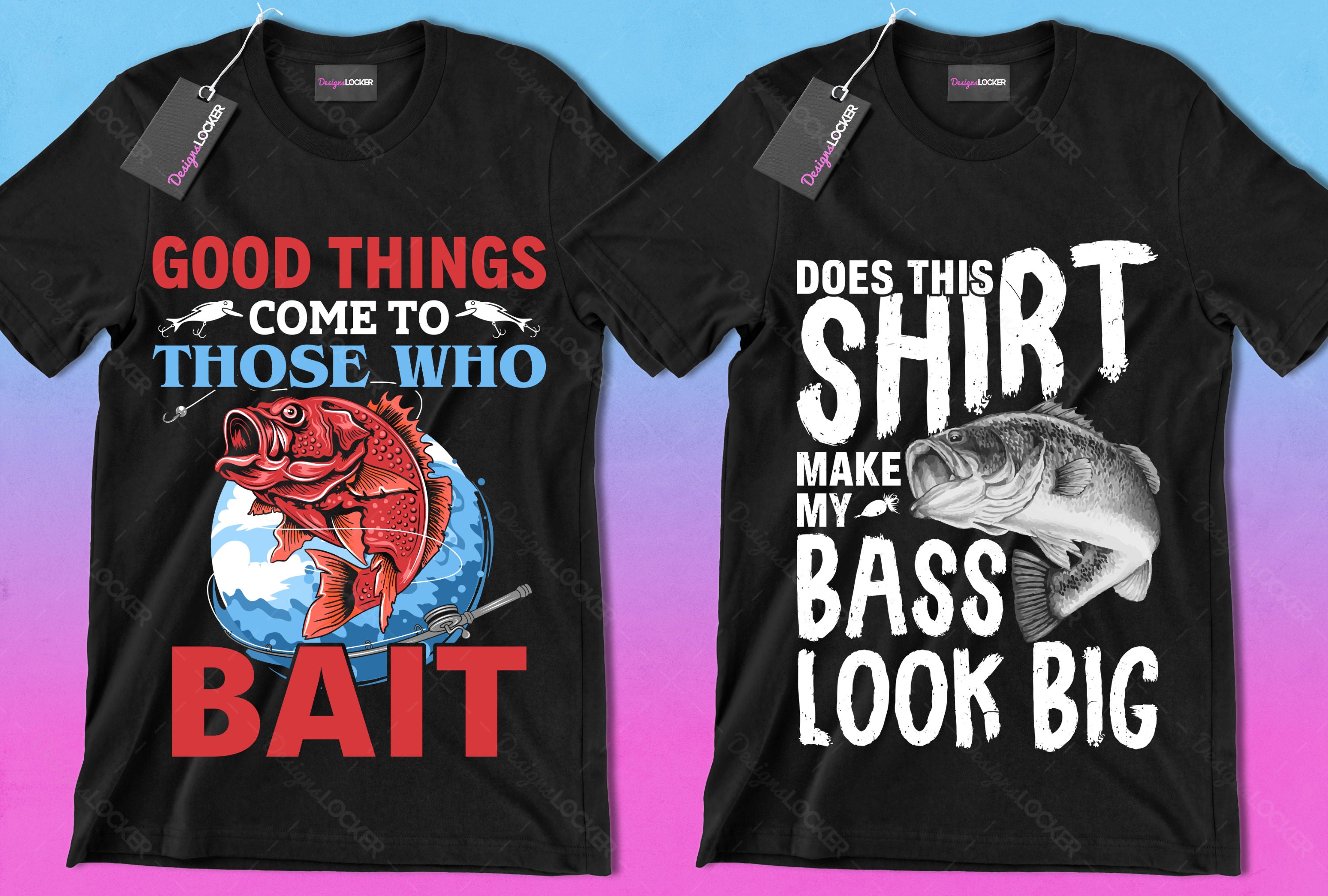 50 Editable Fishing T-Shirt Designs Bundle