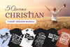 50 Editable Christian T-Shirt Designs Bundle