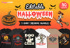 30 Editable Halloween T-Shirt Designs Bundle